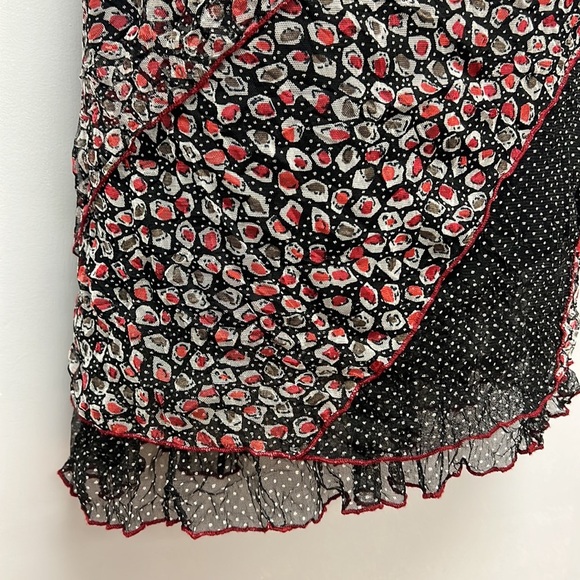 Tango Mango Tiered Netted Midi Dress Size Small - Picture 3 of 8